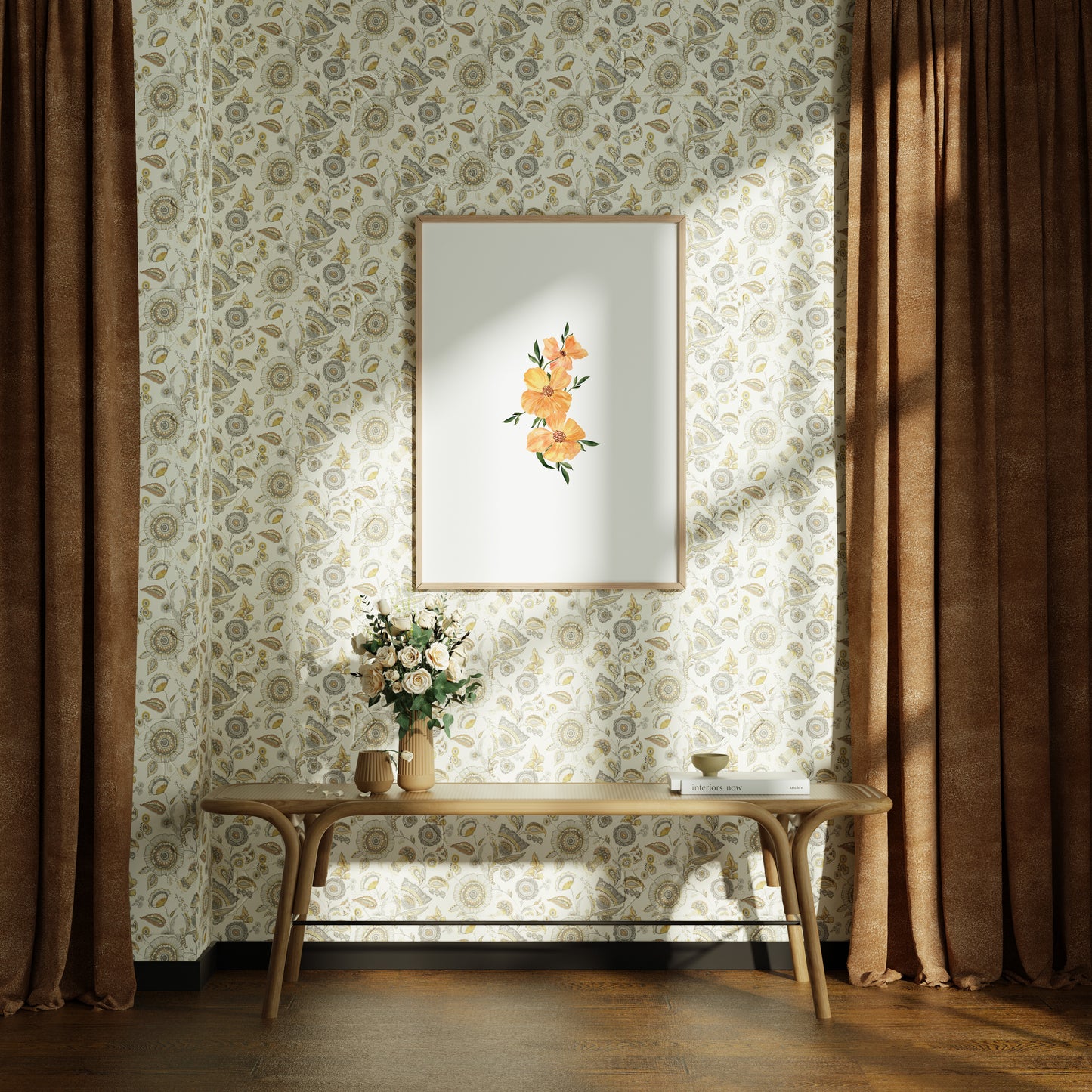 Ilustración flores naranjas
