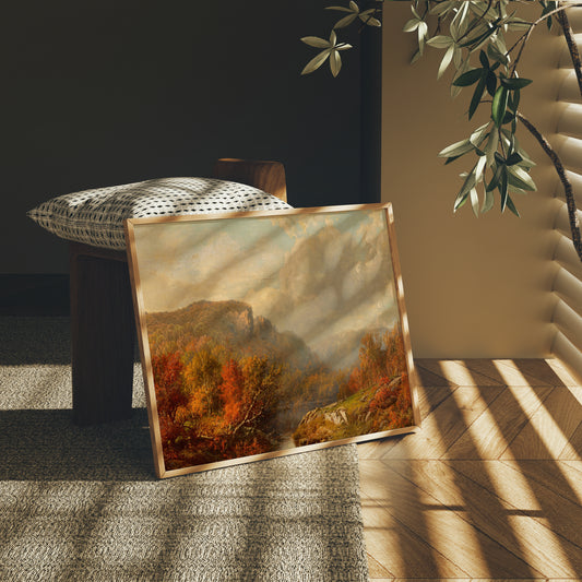 Lámina decorativa – Escena otoñal en las montañas