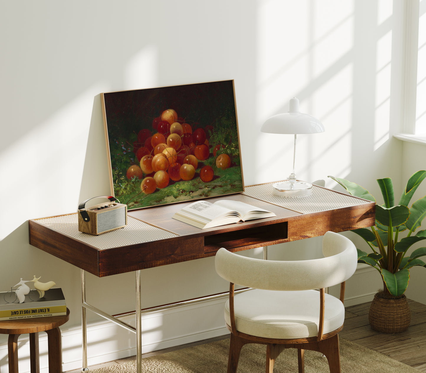 Lámina decorativa – Bodegón de cerezas