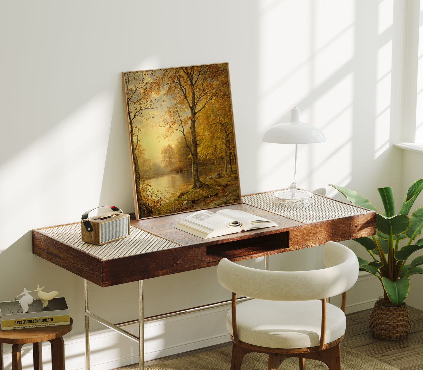 Lámina decorativa – Paisaje otoñal con luz cálida