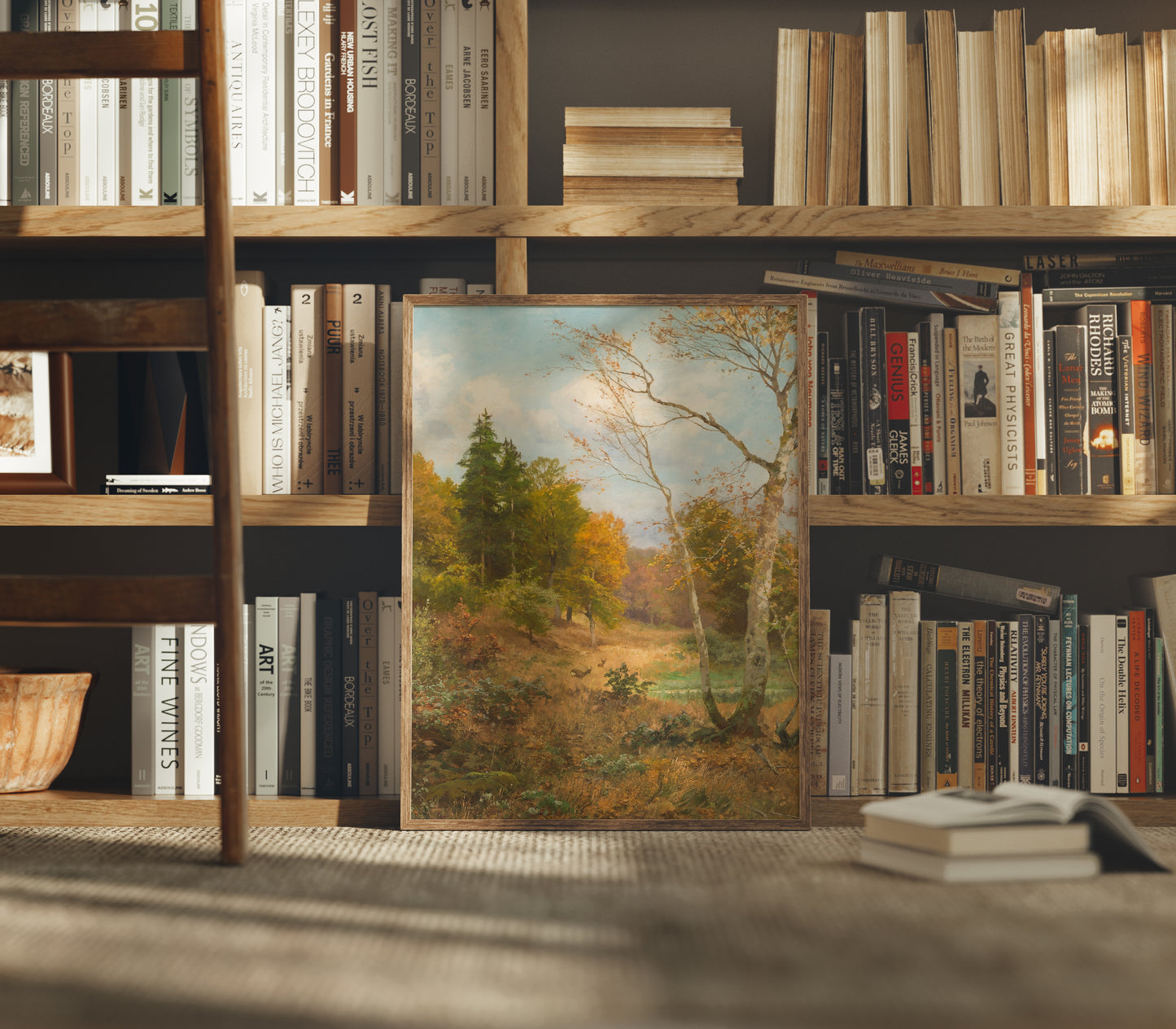 Lámina decorativa – Paisaje clásico de bosque en otoño