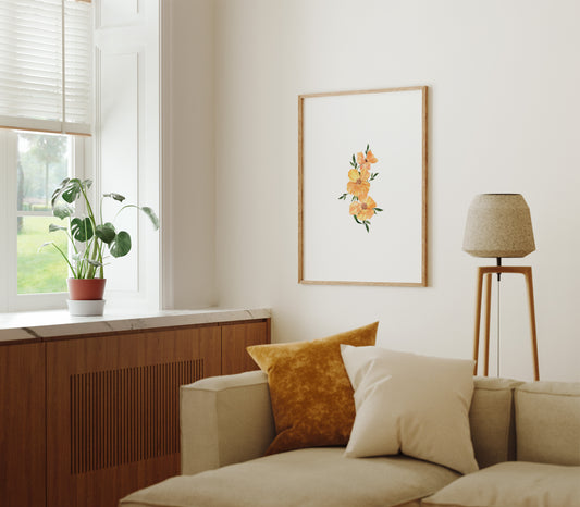 Ilustración flores naranjas