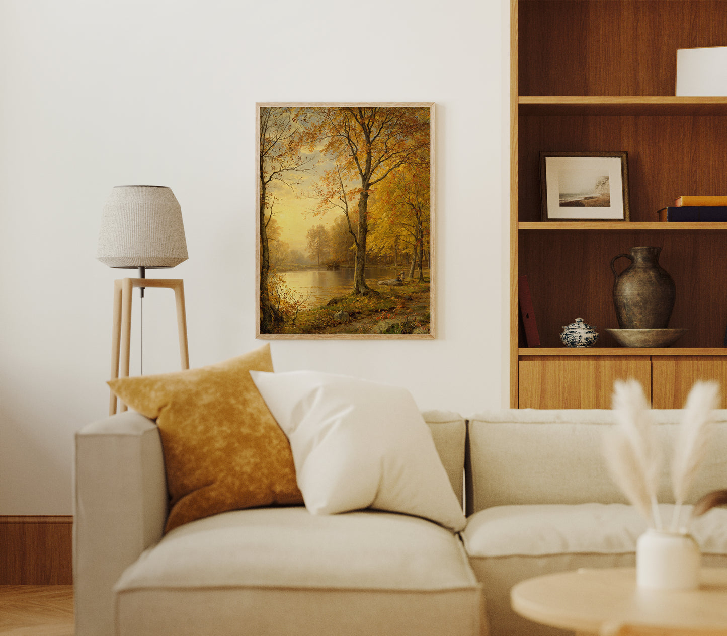 Lámina decorativa – Paisaje otoñal con luz cálida