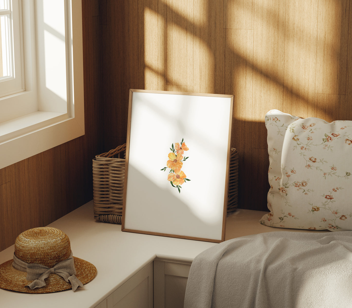 Ilustración flores naranjas