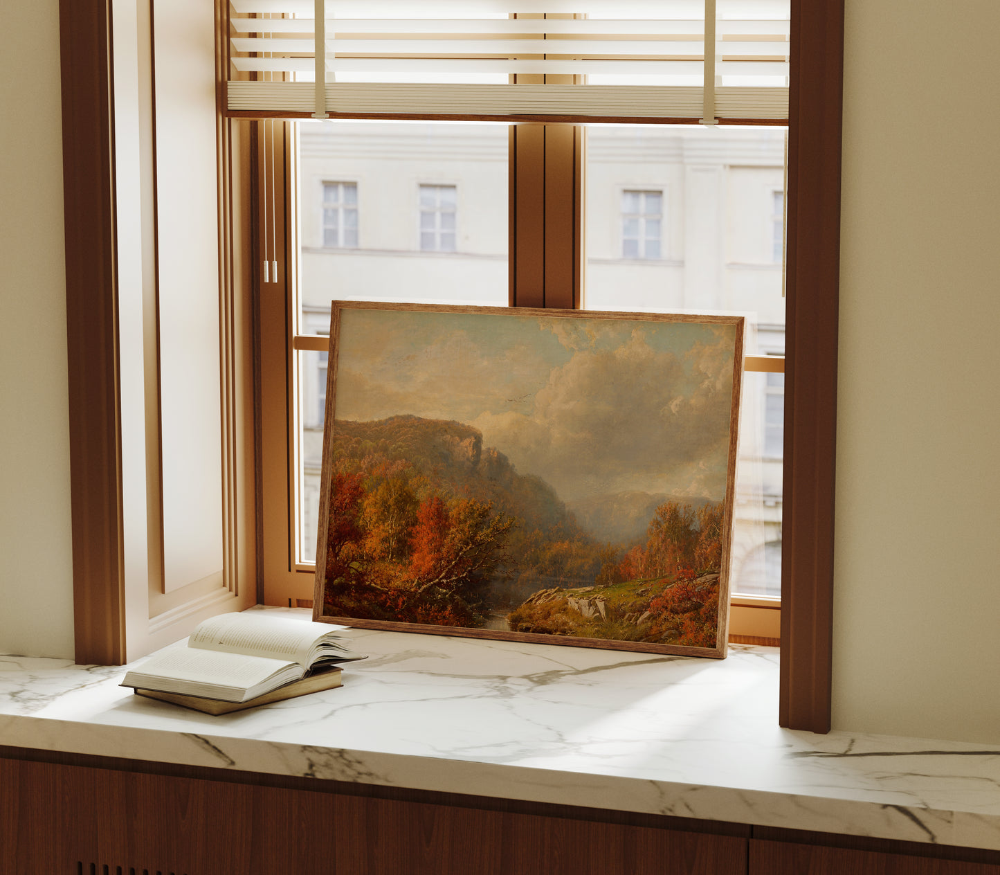 Lámina decorativa – Escena otoñal en las montañas