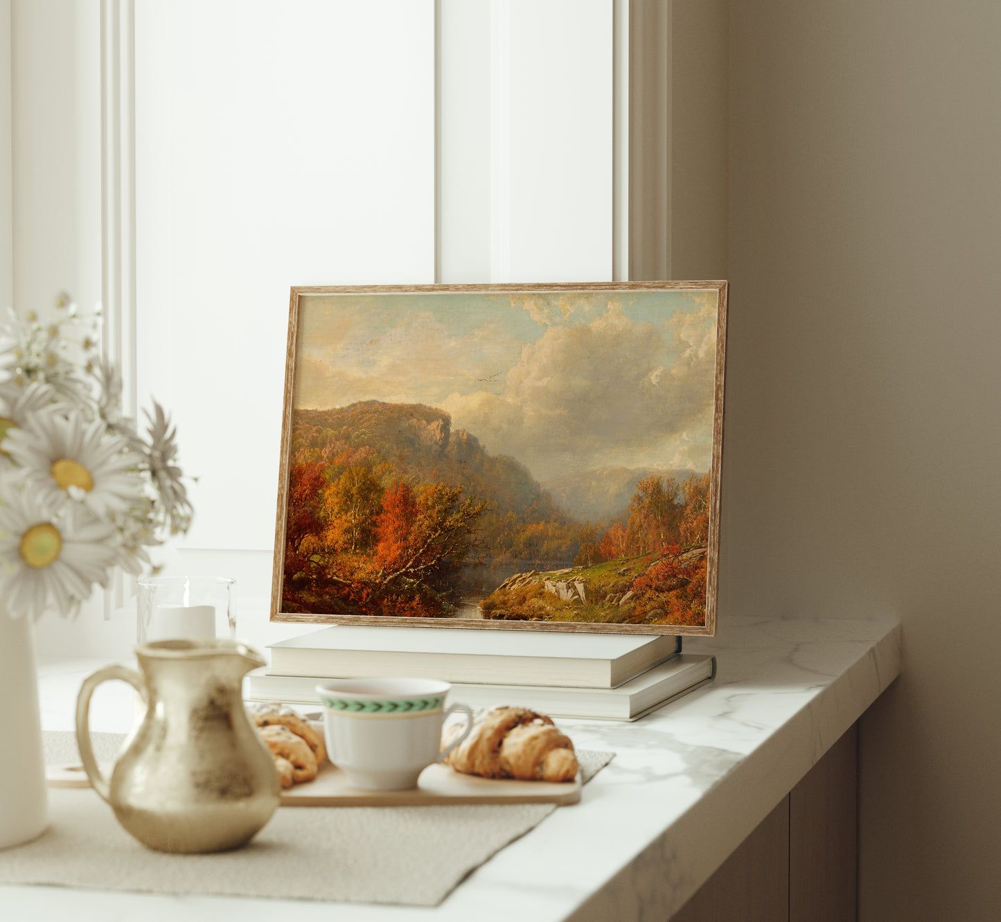 Lámina decorativa – Escena otoñal en las montañas
