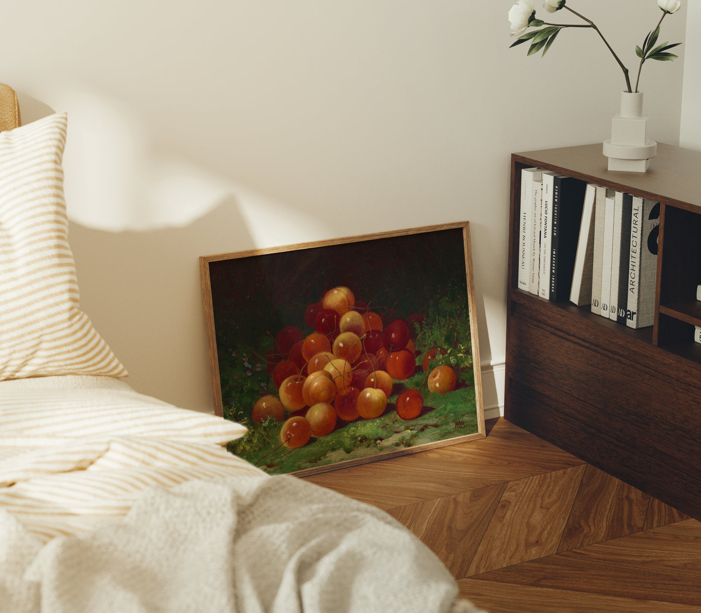 Lámina decorativa – Bodegón de cerezas