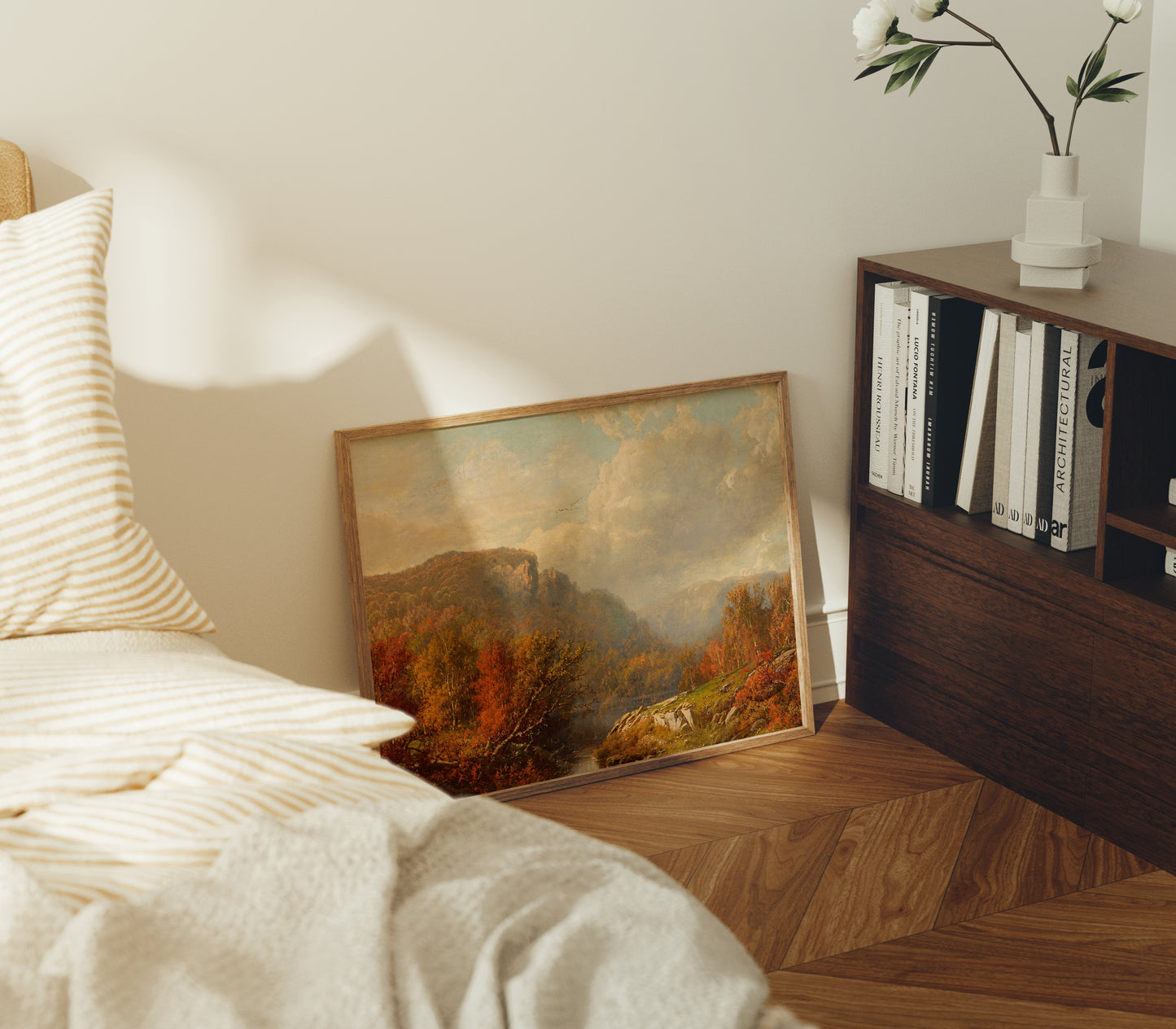 Lámina decorativa – Escena otoñal en las montañas