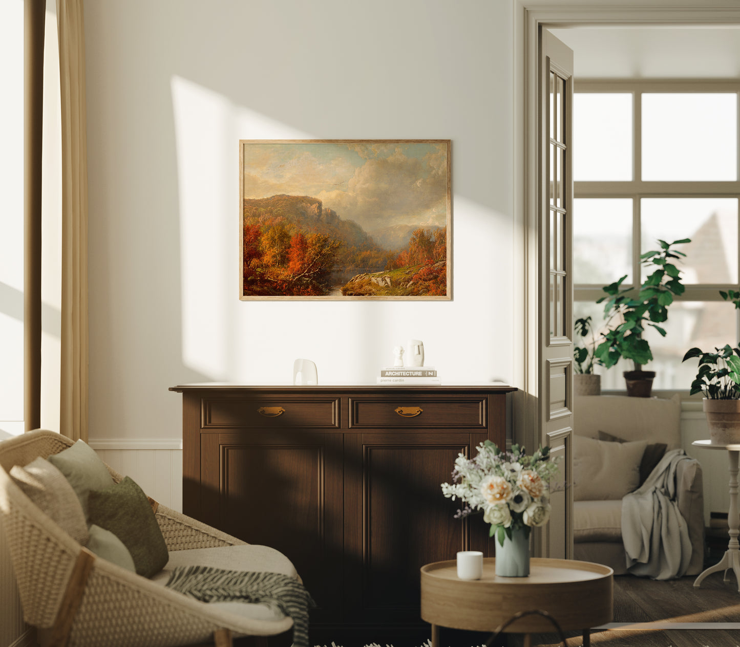 Lámina decorativa – Escena otoñal en las montañas