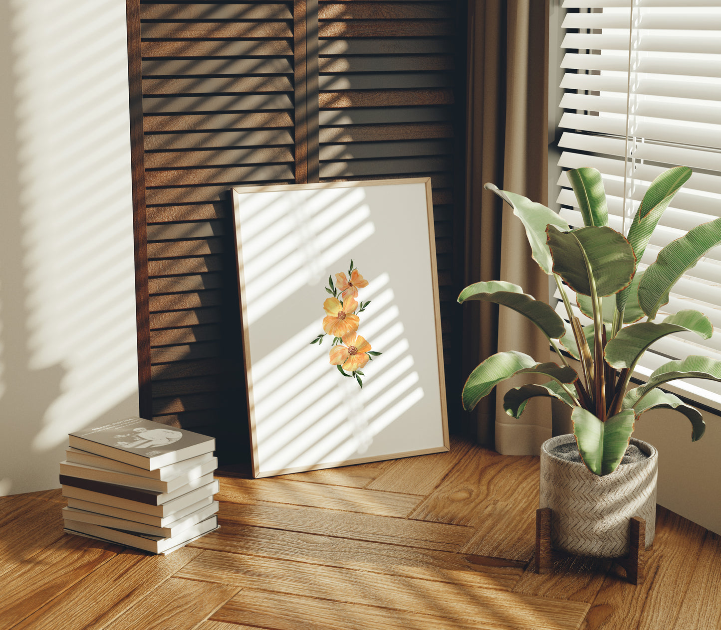 Ilustración flores naranjas