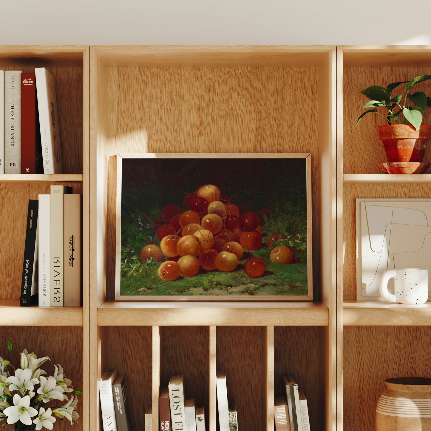 Lámina decorativa – Bodegón de cerezas