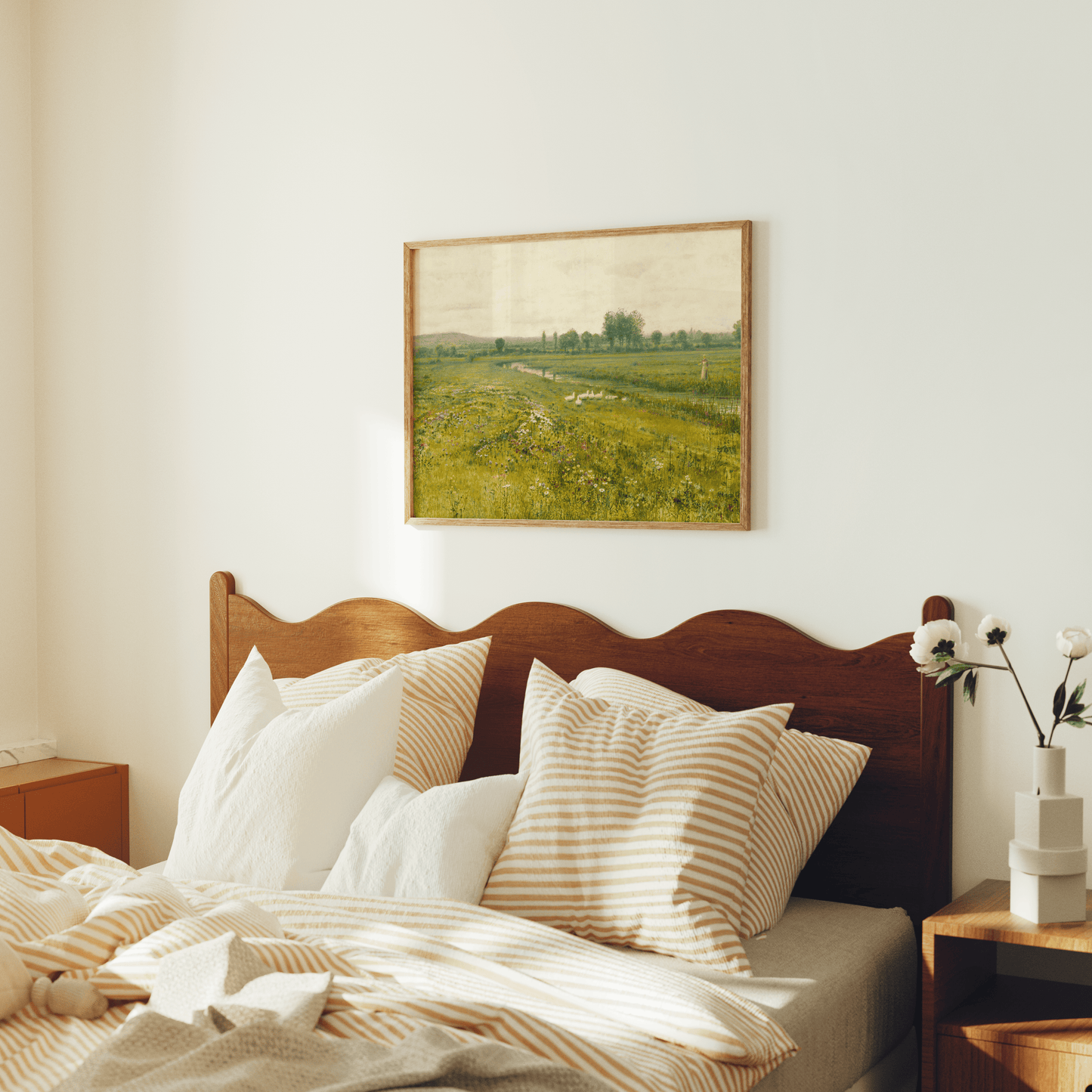 Lámina decorativa - Paisaje clásico con gansos