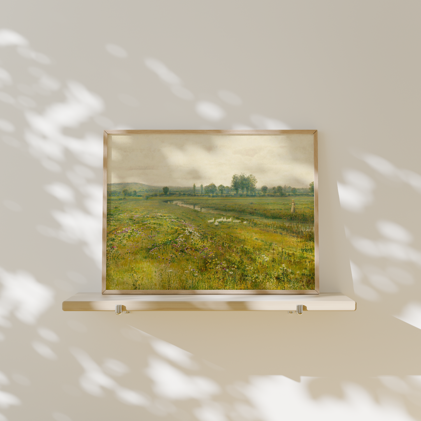 Lámina decorativa - Paisaje clásico con gansos