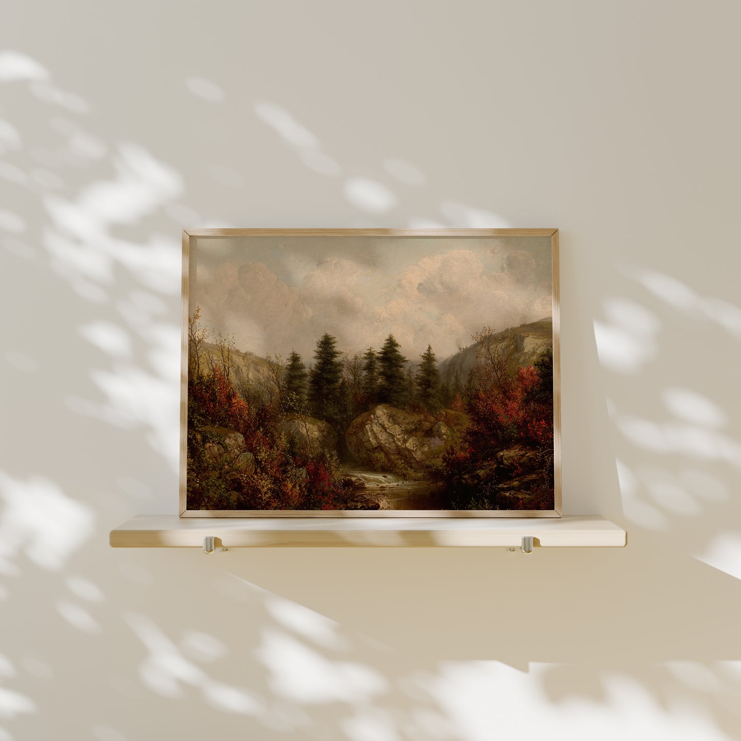 Lámina decorativa – Paisaje otoñal con río en el bosque