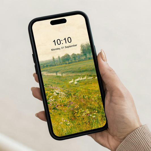 Fondo de pantalla para móvil - Paisaje clásico con gansos