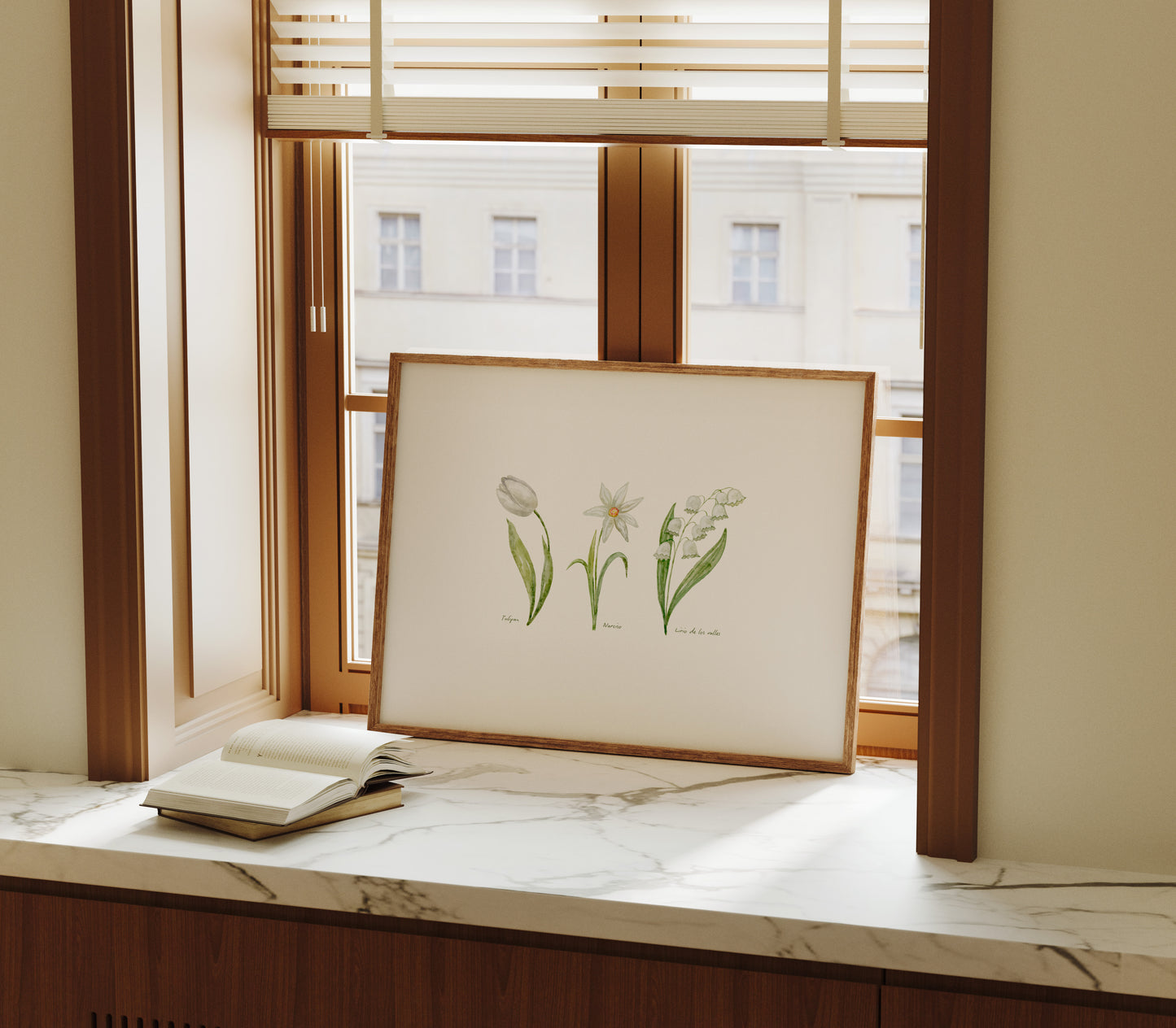 Ilustración flores blancas