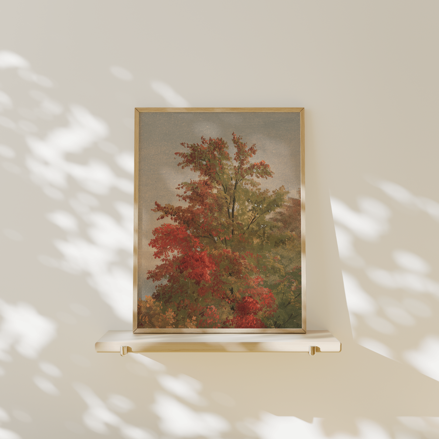 Set de 5 láminas decorativas – Paisajes clásicos y poemas de otoño