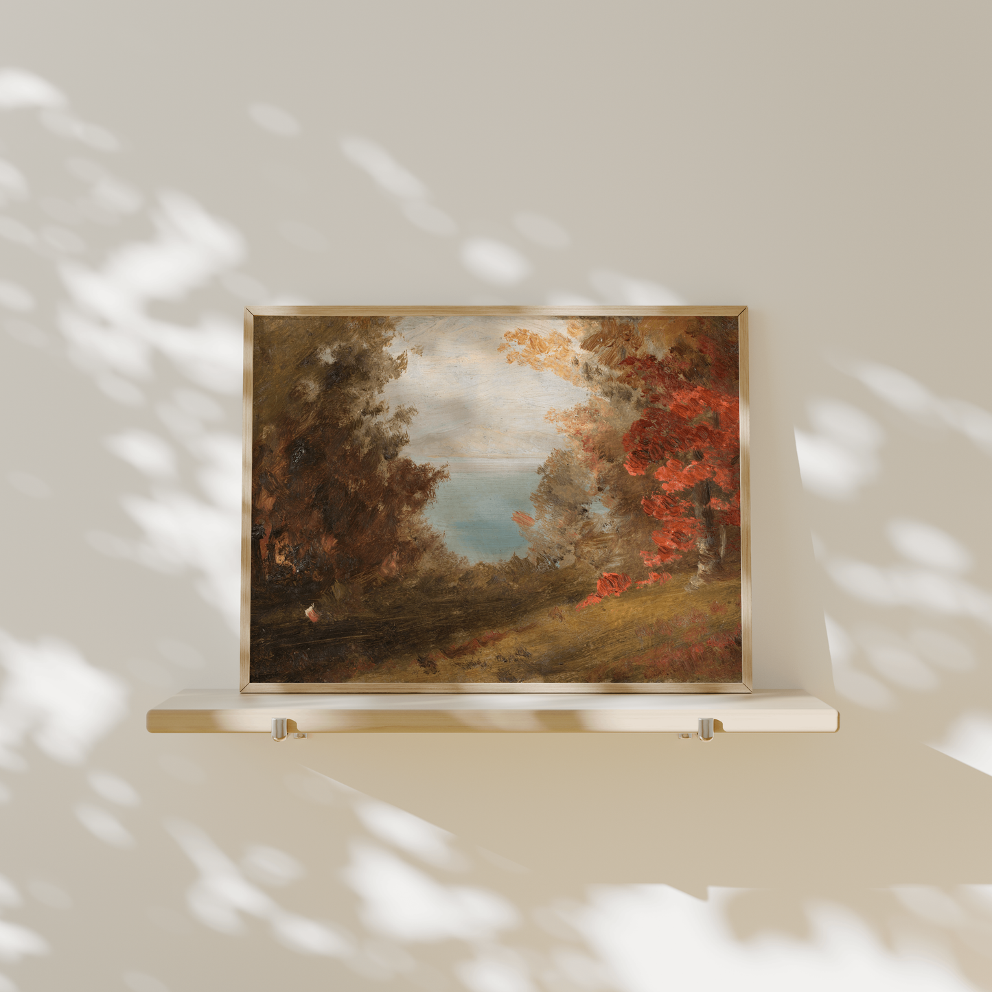 Set de 5 láminas decorativas – Paisajes clásicos y poemas de otoño