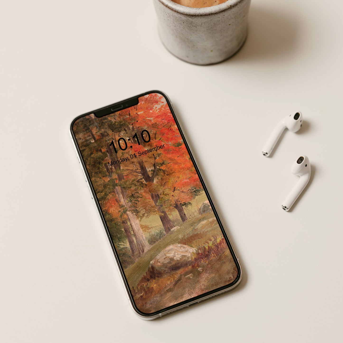 Fondo de pantalla para móvil - Paisaje otoñal en el bosque