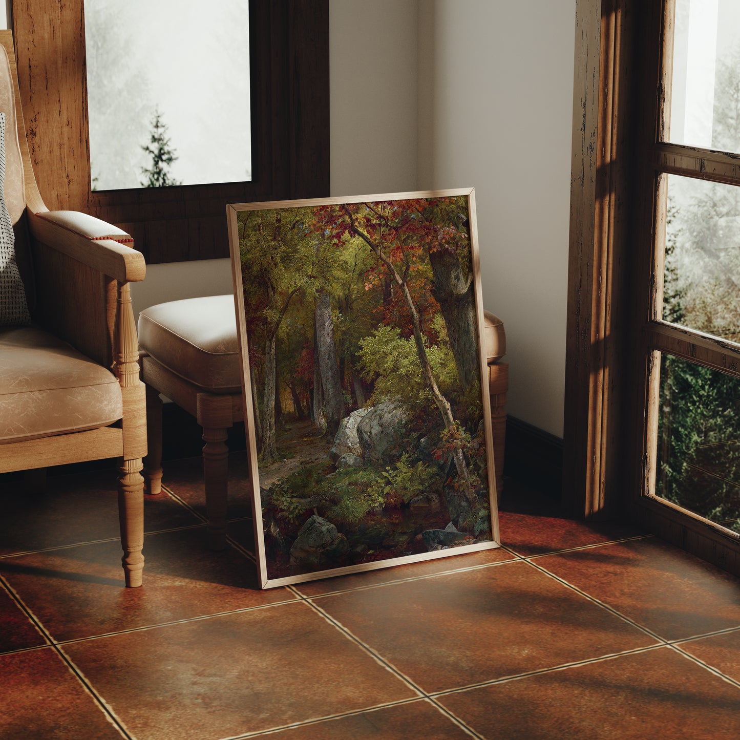 Lámina decorativa – Paisaje otoñal clásico
