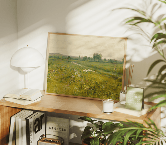Lámina decorativa -  Paisaje clásico con gansos